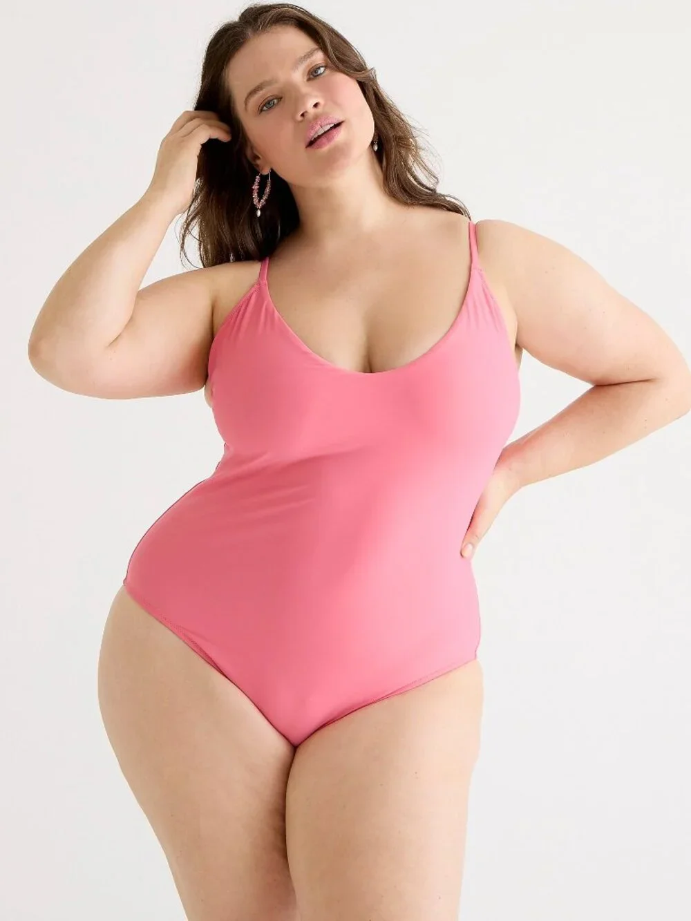 NWT J. Crew Womens Plus Size 20 Pink Scoop Neck Low Back One-Piece Swimsuit NEW